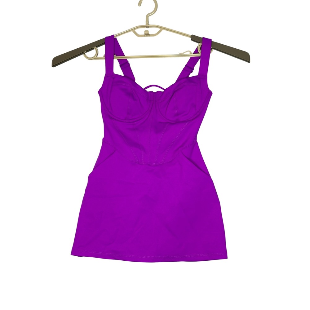 NWT TA3 Womens Lifty Sculpting Swim Dress S Short D/DD Corset Slimming Orchid